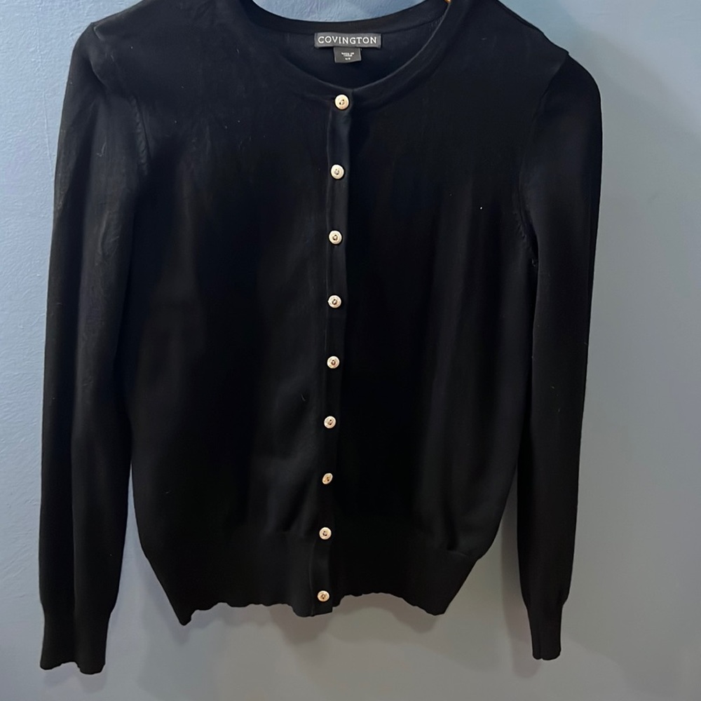 Black button up sweater
